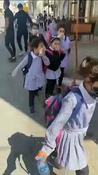 Israeli occupation forces fire tear gas toward the schools and kindergartens in the southern area of Hebron