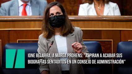 Ione Belarra, a Marga Prohens (PP): "Aspiran a acabar sus biografías sentaditos en un Consejo de Administración"