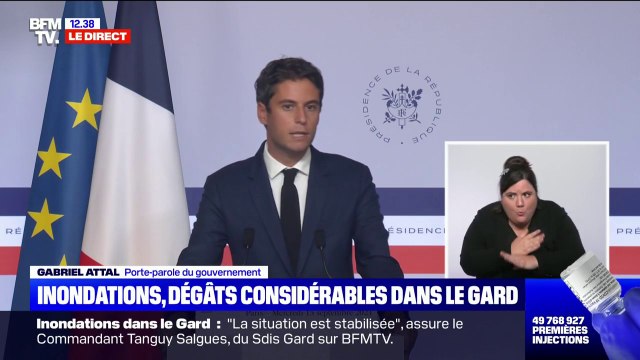 Inondations dans le Gard: l'état de catastrophe naturelle sera déclaré dès la semaine prochaine, confirme Gabriel Attal