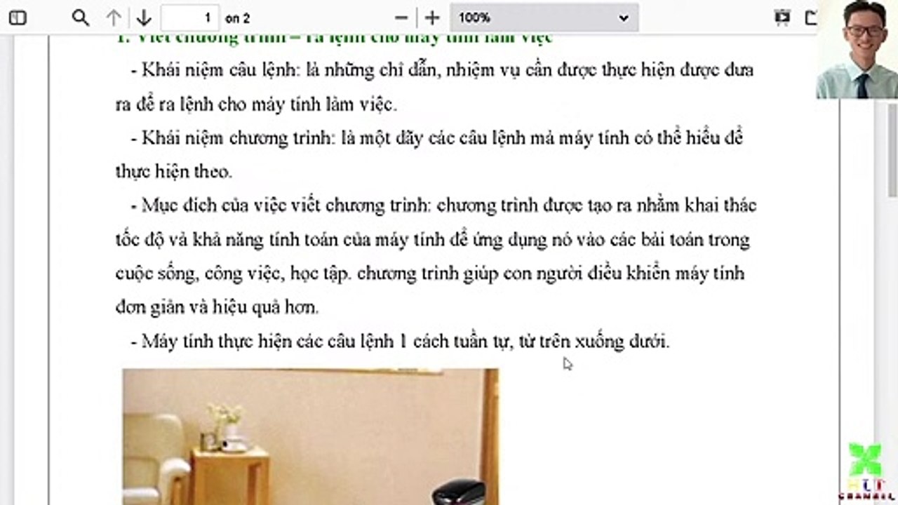 Tin học 8 - Chương 1 - Bài 1 - Máy tính và chương trình máy tính - Lý thuyết