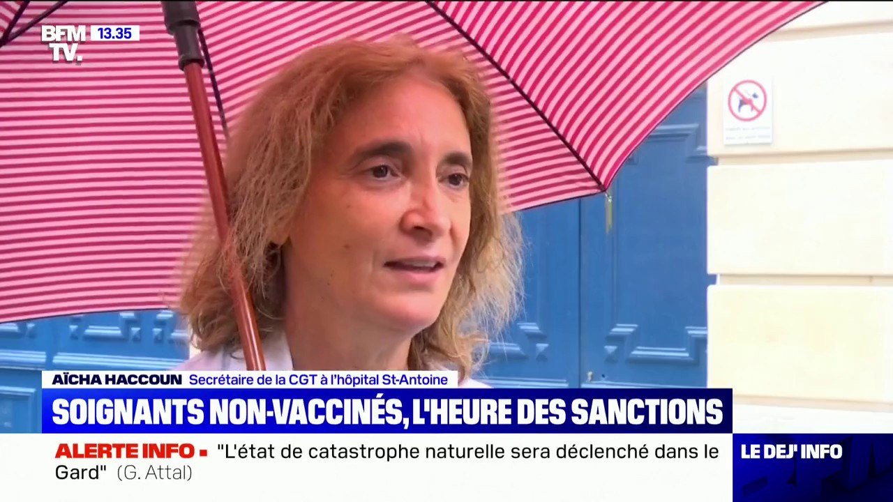 Soignants non-vaccinés: "On veut que les collègues soient accompagnés (...), ils vont être en grande difficulté sans salaire", témoigne cette secrétaire de la CGT à l'hôpital St-Antoine