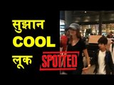 Hrithik Roshan's wife Sussanne Khan with kids spotted at Mumbai Airport.
