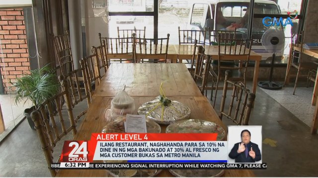 Ilang restaurant, naghahanda para sa 10% na dine in ng mga bakunado at 30% al fresco ng mga customer bukas sa Metro Manila | 24 Oras