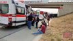Başakşehir'de servis minibüsü yan yattı; 6 işçi hafif yaralandı