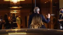Florentino Pérez acude al hotel de concentración del Real Madrid en Milán