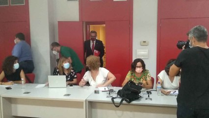 El secretario general del PSOE de la Región de Murcia, Diego Conesa, durante su declaración institucional.