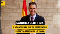 Sánchez certifica a Aragonès el ‘no’ al referèndum i rebutja terminis a la taula