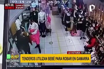 La Victoria: tenderos utilizan bebé para robar en Gamarra