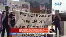 Ilang Pilipino, nag-kilos protesta sa New York City para manawagang ibasura ang nominasyon ni Sec. Roque sa ILC | UB
