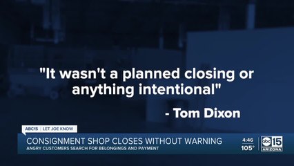 Valley consignment store closes without warning