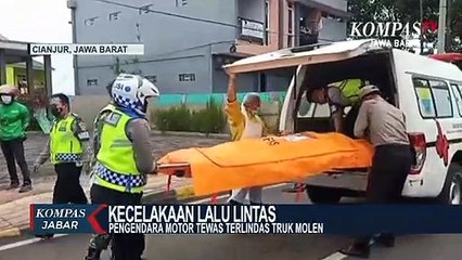 Pengendara Motor di Cianjur Tewas Terlindas Truk