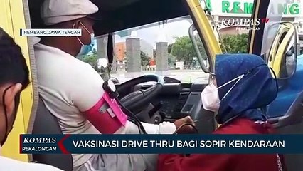 Vaksinasi Secara Drive Thru Bagi Para Sopir Kendaraan