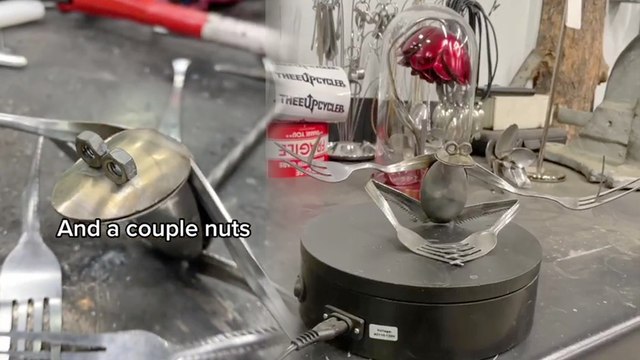 'Canadian silverware artist creates 'Zen Frog' using only spoons, forks & nuts '