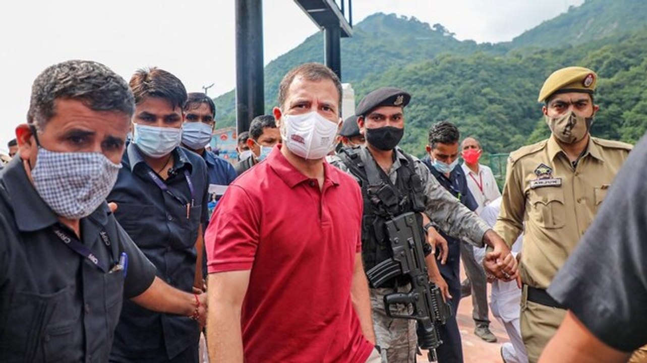 Watch: BJP youth workers 'purify' Vaishno Devi track with gangajal after Rahul Gandhi's visit