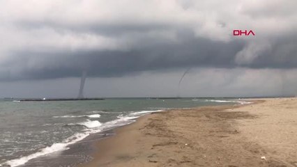 KARASU'DA DENİZDE 3 HORTUM OLUŞTU