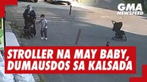 Stroller na may baby, dumausdos sa kalsada sa Turkey! | GMA News Feed