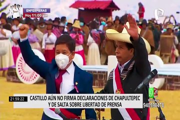 Presidente Castillo aún no firma declaraciones de Chapultepec y Salta sobre libertad de prensa