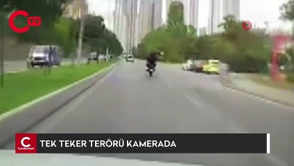 Ataşehir’de motosikletlinin tek teker terörü kamerada