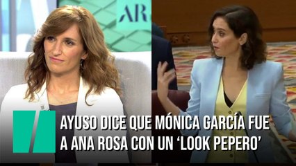 Ayuso dice que Mónica García fue al programa de Ana Rosa con un ‘look pepero’
