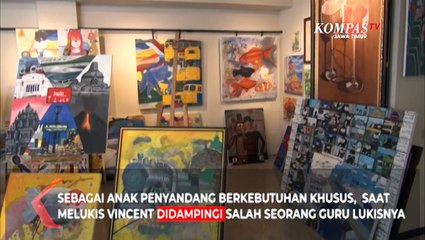 Pelukis Berkebutuhan Khusus Pamer Lukisan di Stasiun Kereta