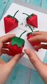 make a strawberry paper craft /origami