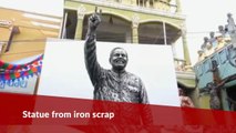 Father-son duo from Andhra make a statue of PM Modi using iron scrap