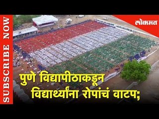 पुणे विद्यापीठाकडून विद्यार्थ्यांना रोपांचं वाटप | गिनीज बुकमध्ये नोंद होण्याची शक्यता | Lokmat