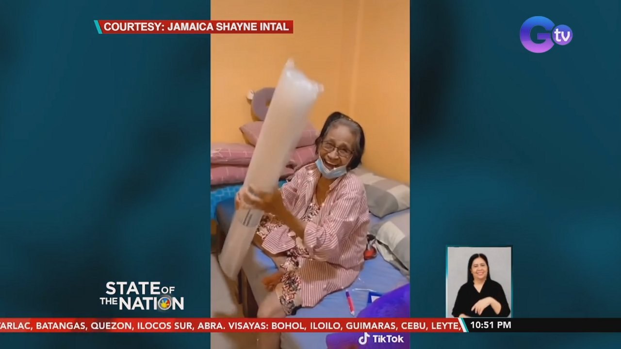 Lola na sobrang hilig magputok ng bubble wrap, kinagigiliwan ng netizens | SONA