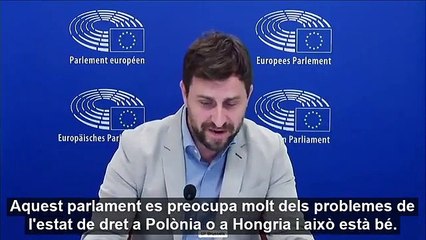 El conseller Toni Comin al plenari del Europarlament / Twitter: JuntsEU