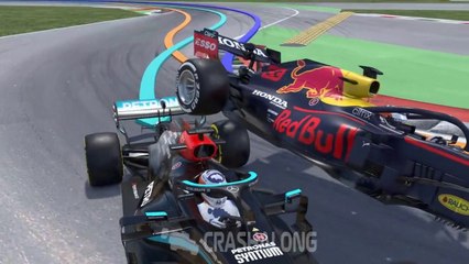 F1 2021 Italy Race Hamilton Verstappen 3D Animation Crash Collision