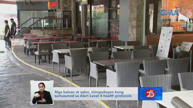Mga kainan at salon, ininspeksyon kung sumusunod sa Alert Level 4 health protocols | Saksi