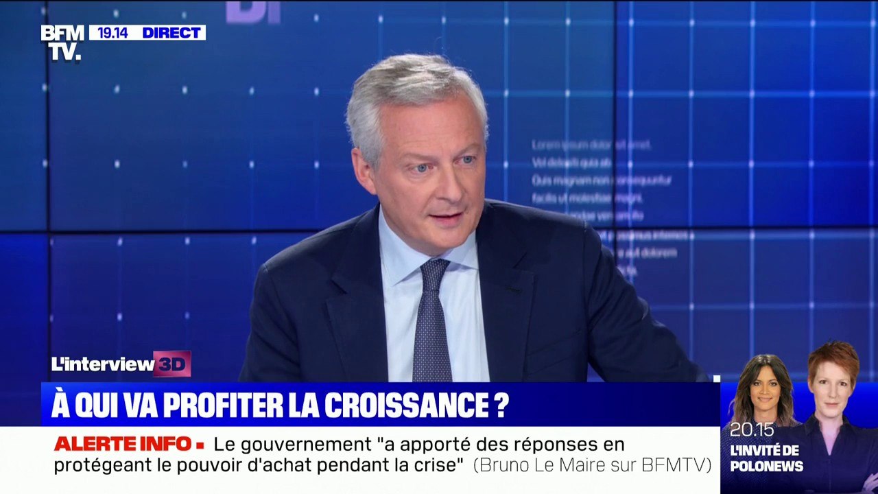 Bruno Le Maire sur le SMIC: "Lorsque vous augmentez trop le niveau de salaire minimum, vous courez le risque que les entreprises embauchent moins"