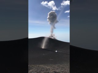 Volcano Erupts While Filming Dust Devil