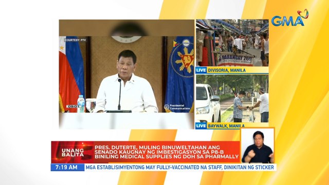 Pres. Duterte, muling binuweltahan ang senado kaugnay ng imbestigasyon sa P8-B biniling medical supplies ng DOH sa Pharmally | UB