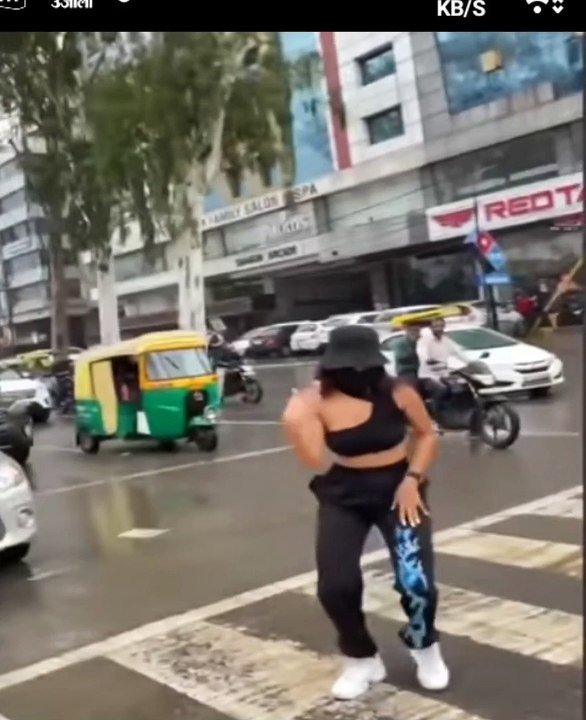 Girl dancing on zebra crossing viral video