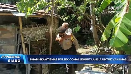 Kebut Vaksinasi, Bhabinkamtibmas Polres Pemalang Jemput Lansia
