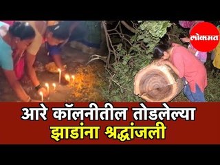 Save Aarey | आरे कॉलनीतील तोडलेल्या झाडांना पर्यावरणवाद्यांकडून आदरांजली |  Save Mumbai