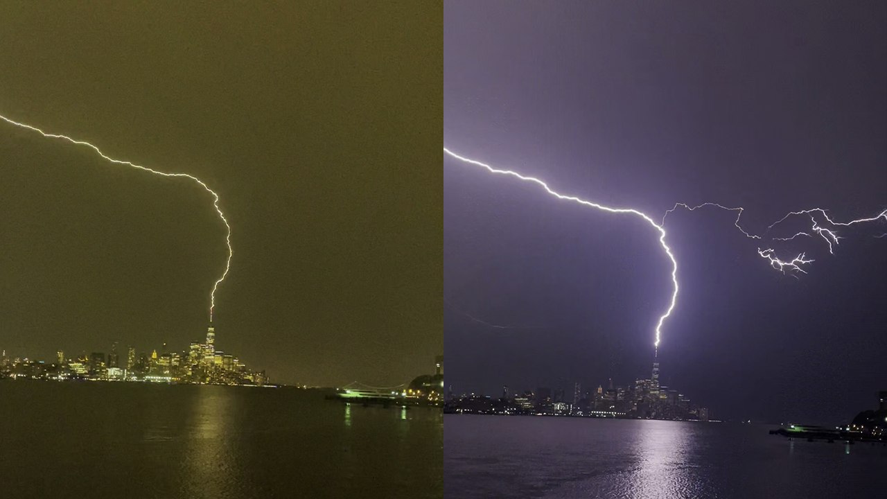 'MONSTROUS lightning strikes One World Trade Center (9/13/2021)'