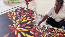 'Aboriginal artist seamlessly paints Bush Medicine Leaves '