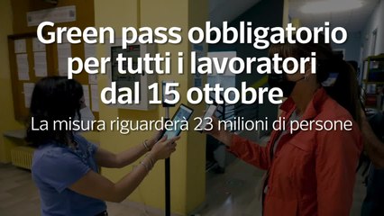 Green pass obbligatorio per tutti i lavoratori dal 15 ottobre
