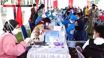 TNI AL Koarmada II Gelar Serbuan Vaksinasi di Stadion Canda Bhirawa Kediri