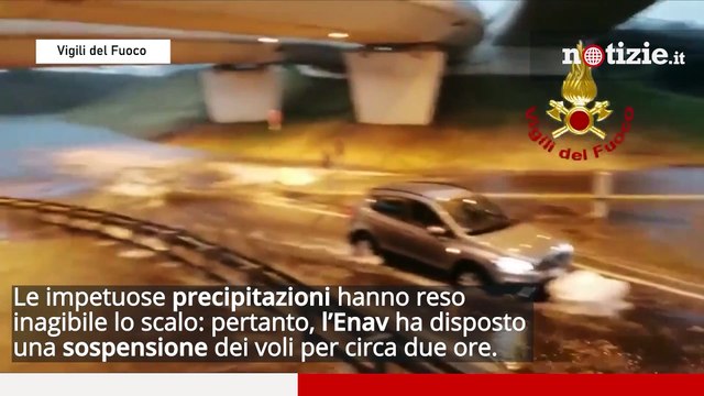 Maltempo a Malpensa, salvate persone rimaste intrappolate nelle auto per il nubifragio