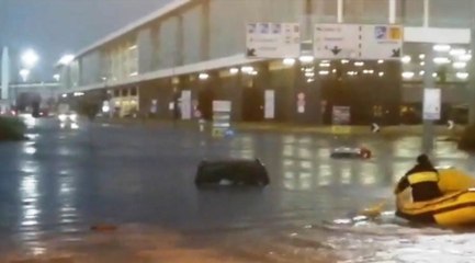 Nubifragio a Malpensa: piste allagate e voli sospesi (17.09.21)