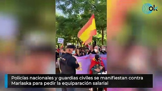 Policías nacionales y guardias civiles se manifiestan contra Marlaska para pedir la equiparación salarial