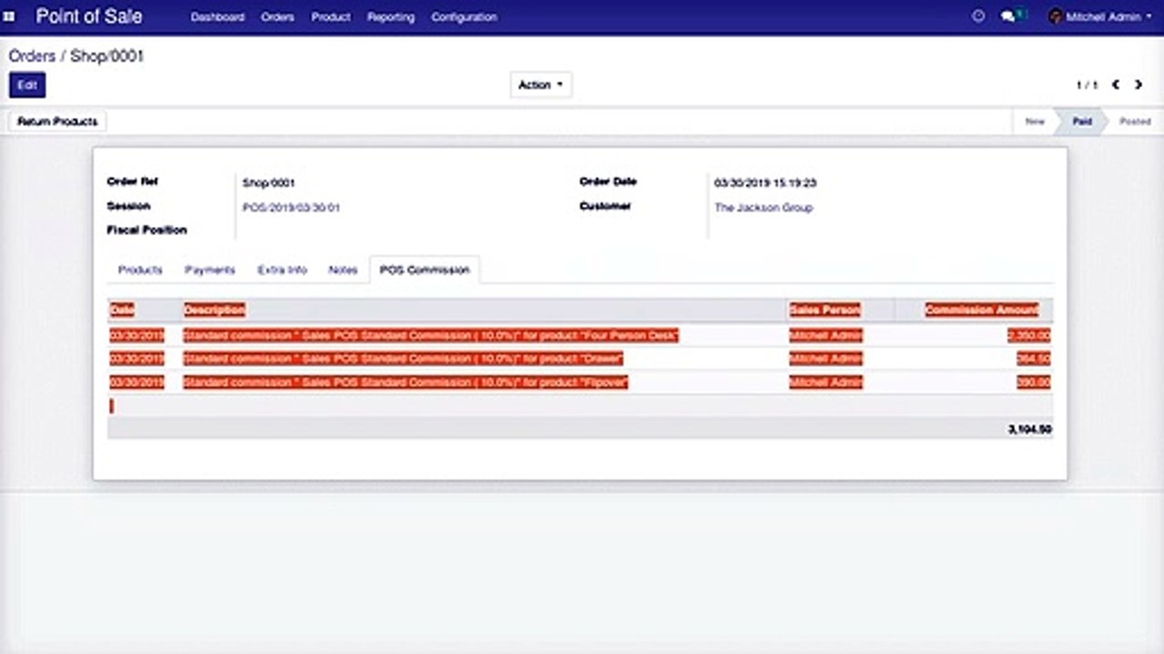 Point of Sales and Sales Commission calculated on Various Factor | Odoo