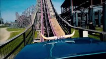 New Texas Giant (Six Flags Over Texas Theme Park) - Front Row Roller Coaster POV Video - RMC I-Box Wooden Coaster