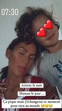 Vitaa retrouve sa petite famille après son concert.