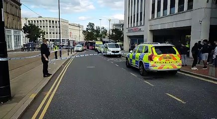 Police incident on High Street in Sheffield City Centre