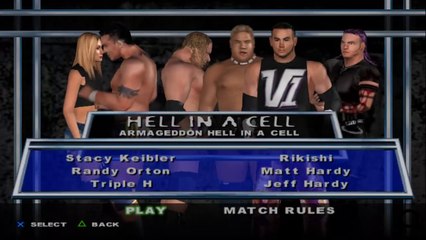 Here Comes the Pain Stacy Keibler vs Randy Orton vs Triple H vs Rikishi vs Matt Hardy vs Jeff Hardy