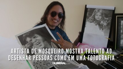 Artista de Mosqueiro mostra talento ao desenhar pessoas como em uma fotografia